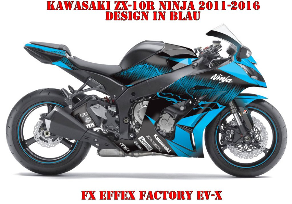 Beispiel Bild für die Farben, EV-X Blau für Kawasaki ZX-10R Ninja 2011-2015